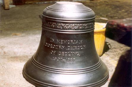 The treble bell at Lenton, Nottinghamshire, given by the author
